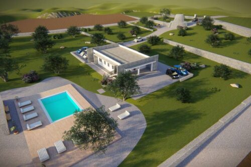 Terreno agricolo di circa 9.300 m² con progetto approvato per una villa con piscina in Morciano di Leuca, a circa 2,5 km dal mare. Prezzo € 49.000.